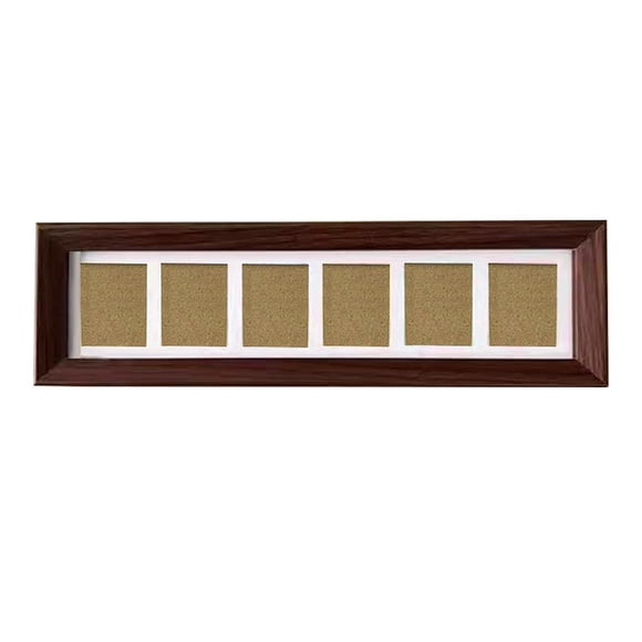 Multiple Opening Picture Frame Collage with 6 holes, Wooden Frame with 2.8 x 3.2 inch White Mat, Full-Strength Arcylic, Photo Collage for Wall 6 Openings