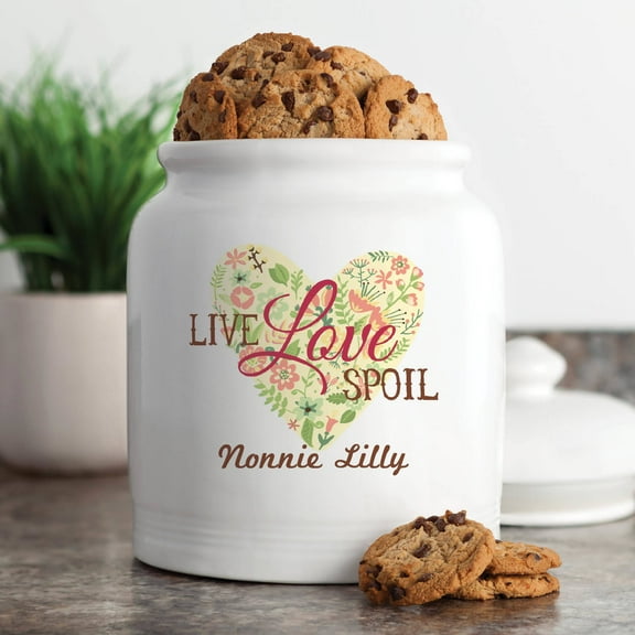 Live, Love, Spoiled Personalized Cookie Jar