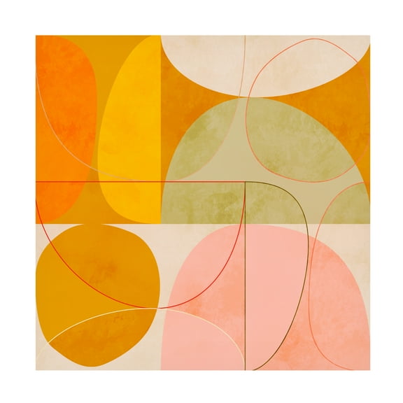 Trademark Fine Art Ana Rut Bre Mid Century Curry Yellow Blush Spring2 Canvas Wall Art