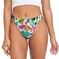 thumbnail image 1 of Balery Watercolor Flowers Tangas de Algodón para Mujer con Estampado – Ropa Interior Sexy, Transpirable, G-string-Medium, 1 of 6