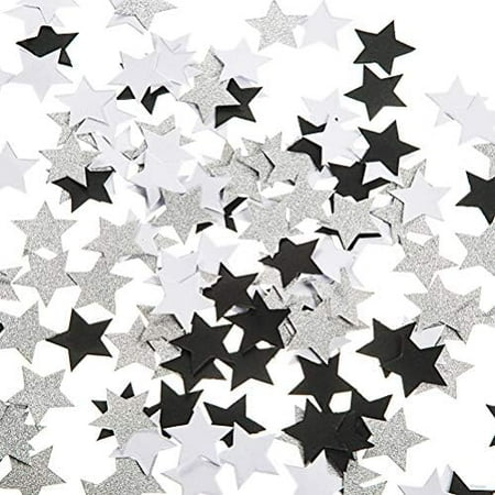 Black and White Glitter Silver Paper Twinkle Little Stars Confetti Wedding Birthday Theme Party Favors Table Scatter Decorations, 1.2 inch, 200pc$$Electronics Accessories