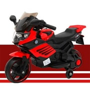 Toytexx Kids 6 V Ride On Electric Motorbike w/Training Safety Wheels-Rouge