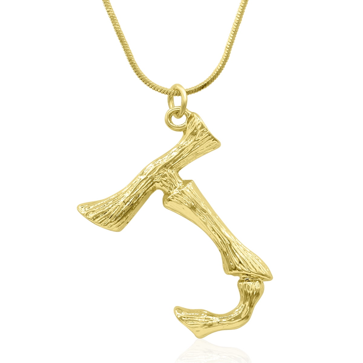 Bamboo Initial Necklace In Gold Overlay 