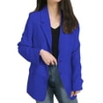 thumbnail image 2 of Baberdicy Women's Casual Blazer, Office Smart Long Sleeve Suit Jacket , Women's Blazer Jacket, Solid Office Coat, Professional Layer Dark Blue 3Xl, 2 of 3