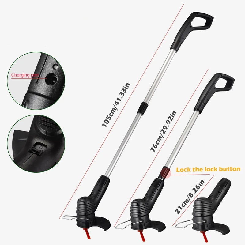 Portable Garden Mower Cordless Garden Mower Lithium Lawn Mower Home Trimmer Garden Weeder Weed Wheel