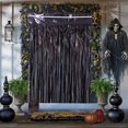 thumbnail image 5 of 2 Pack Black Rain Curtain, Metallic Tinsel Fringe Backdrop for Halloween Party Decorations, Birthday, Baby Shower, Door Decor, 5 of 5