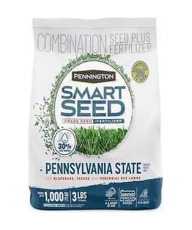 1 pc Pennington Smart Seed Pennsylvania State Mixed Sun or Shade Grass Seed and Fertilizer 3 lb