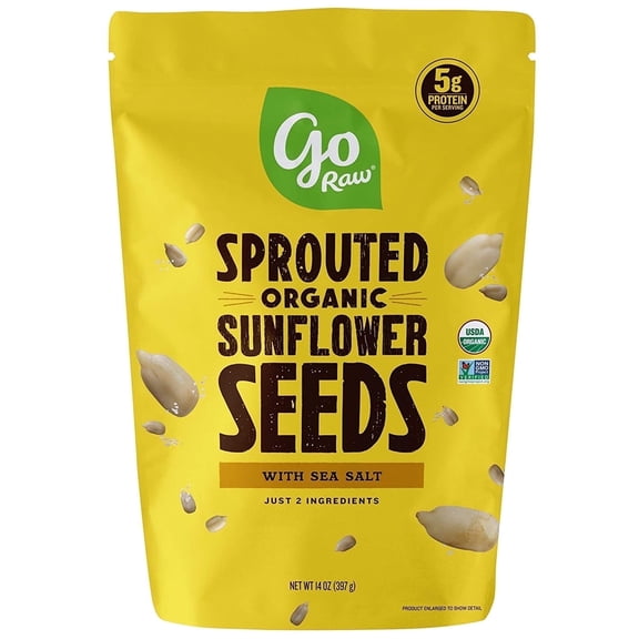 Go Raw Organic Sprouted Sunflower Seeds Sea Salt -- 14 oz