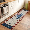 thumbnail image 2 of Independence Day 2'x6' Runner Rugs for Hallway Kitchen Bedside Non Slip Washable, Vintage Blue Truck Flag Wooden Grain Entryway Rug Runners with Rubber Backing, Long Carpet Runner for Laundry Room, 2 of 8