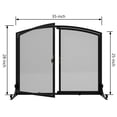 thumbnail image 5 of Fire Beauty 2-Pannel Fireplace Screen with Doors, Handcrafted Solid Mesh,Stable Adjustable Fit Fire Spark Guard 35" D x 28" H, 5 of 9