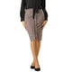 thumbnail image 1 of Falda de tweed para mujer INSPIRE CHIC, elegante, de cintura alta, con botones decorativos, hasta la rodilla, falda lápiz de oficina, roja, talla L, 1 of 1
