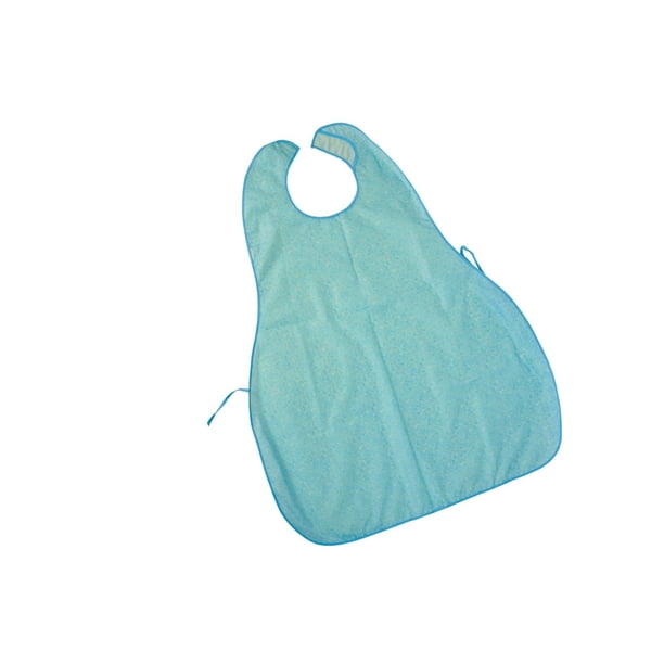 Soidarity babero de alimentación para ancianos protector de ropa impermeable resistente a las manchas a prueba de aceite delantal para personas masajeadores Azul/sin bolsillo