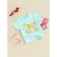 thumbnail image 3 of FEORJGP Little Girl's Birthday Tops 6M 1T 2T 3T 4T Toddler Casual Round Neck T-Shirt Short Sleeve Shirt Letter Heart Embroidery Blouses Infant Girl Cute Casual Daily Summer Clothes, 3 of 9