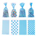 thumbnail image 4 of 50 bolsas + bridas de plástico para embalaje de regalos, bolsas azules y rosas para baby shower, galletas, bocadillos, galletas, dulces, palomitas de maíz, celofán, 4 of 5