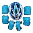 thumbnail image 2 of Advancent Protector de patinaje sobre ruedas de 7 piezas, conjunto de casco para niños pequeños, forro de alta densidad, rodilleras ligeras, patinar Azul, 2 of 6