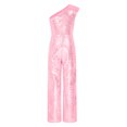 thumbnail image 2 of vastwit Kids Girls Wide Leg Jumpsuit Sequin Sleeveless One Shoulder High Waist Party Romper Playsuit Pink 10, 2 of 7