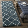 thumbnail image 3 of SAFAVIEH Hudson Amias Geometric Shag Runner Rug, Slate Blue/Ivory, 2'3" x 6', 3 of 9