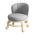 thumbnail image 2 of Taburete con ruedas bajo con cojín de asiento Respaldo Taburete con ruedas de baja altura Taburete con ruedas giratorio de 360  degree Taburete con rueda de Gris claro BLESIY Asiento rodante bajo, 2 of 8