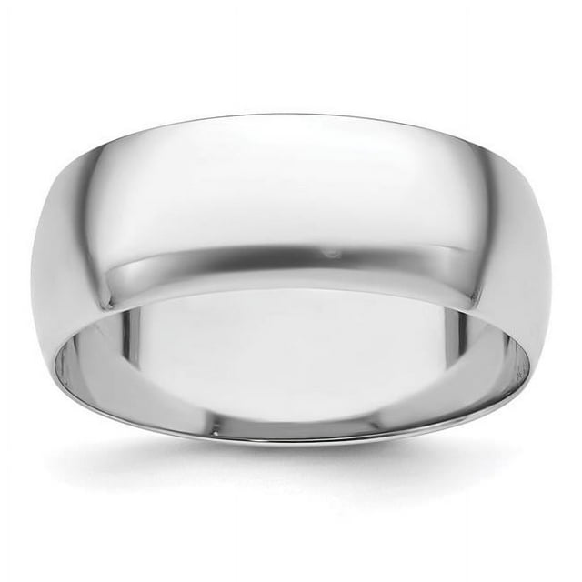 Platinum 8mm Half-Round Featherweight Band Size 6.5