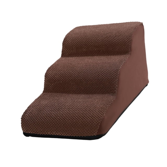 Escaleras para perros para perros pequeños rampa para perros con cubierta lavable extraíble, para la cama , suave y cómoda, pasos de mascotas de 3 Café