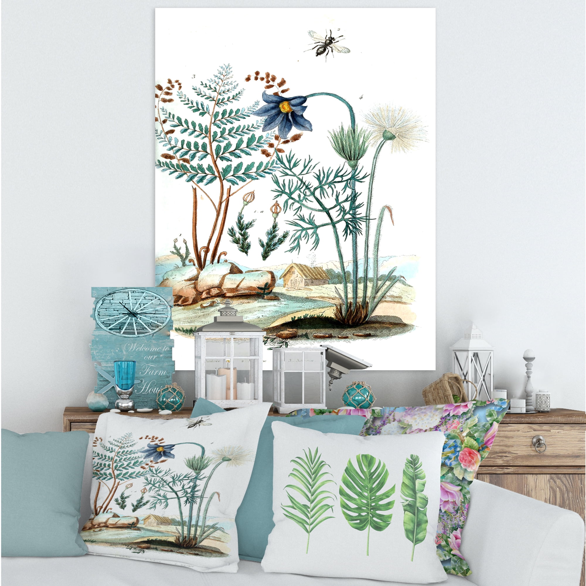 Designart ' Ancient Ancient Countryside Animals ' Farmhouse Canvas Wall Art Print