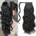 thumbnail image 1 of Extensión de cola de caballo ondulada larga con clip esponjoso en piezas de pelo de cola de caballo sintéticas de 20 pulgadas (negro, 20 pulgadas) TUNC Sencillez, 1 of 5