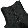 thumbnail image 4 of Women's Steampunk Corset Top Womens Faux Leather Renaissance Bustier Corset Vest Underbust Corset Tank Top Black Corset 2XL, 4 of 5