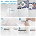 thumbnail image 3 of No Hook Shower Curtain with Built-in Rings - Retro Boho Washable Waterproof Fabric Bathroom Curtains for Hotel,Rentals, 72 X 84 Inch Extra Long , Aztec Southwest Tribal Floral Pattern Orange Blue, 3 of 9