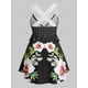 thumbnail image 2 of Más el tamaño de los encajes de ganchillo de la impresión floral del entrecruzamiento Tank Top Rosegal Camisetas sin mangas de talla grande, 2 of 5
