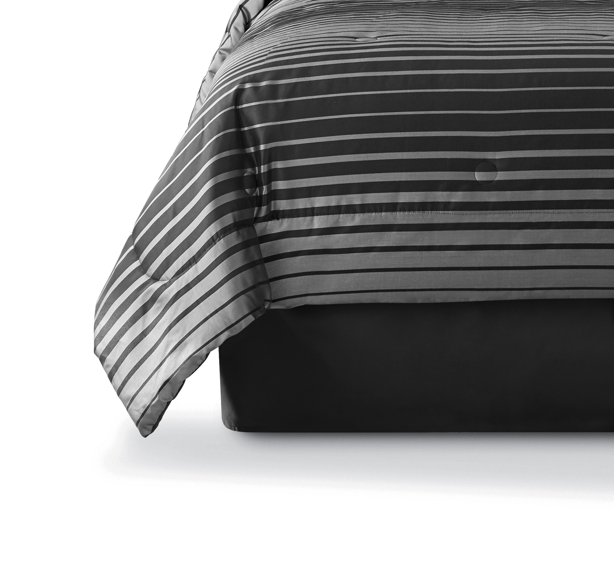 Mainstays 7-Piece Black Striped Midnight Woven Comforter Set, King - image 2 of 5