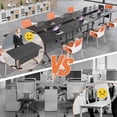 thumbnail image 3 of Folding Conference Room Tables on Wheels,Mobile Training Table Rectangular Large Business Seminar Furniture Tables for Office,Meeting Room,School,Wooden, 3 of 6