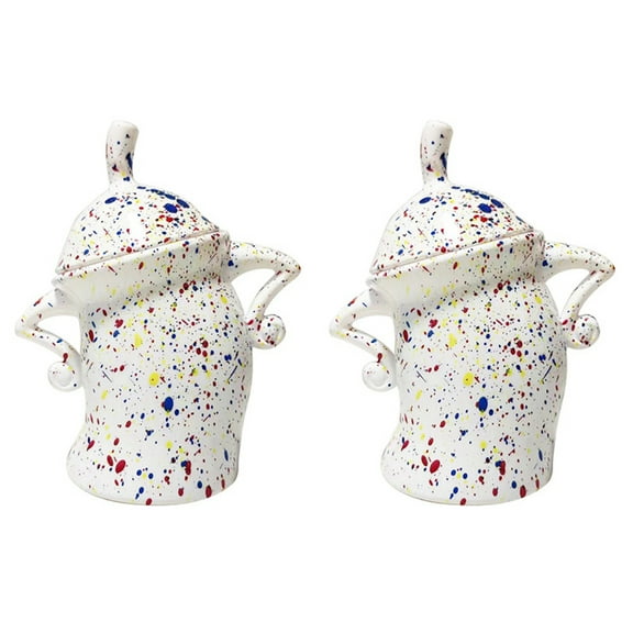 2X Canister with Attitude,Fun Airtight Kitchen Storage Canisters,Cute Food Tank Lid White