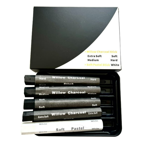Charcoal Sticks Water Soluble Charcoal Strips Charcoal Pencils Charcoal Drawing Set for Drawing Sketching and Shading