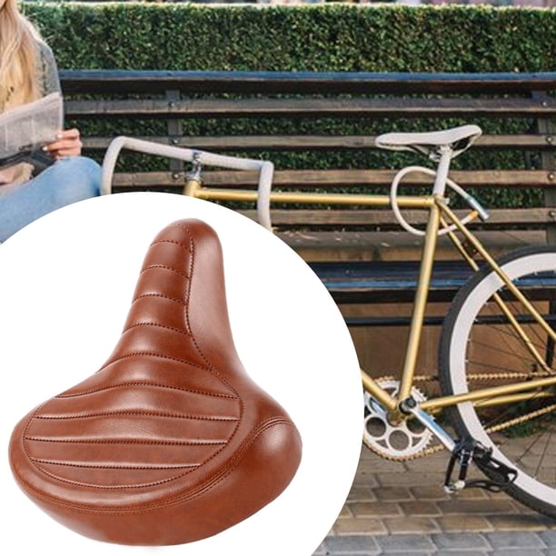 Sillín de Bicicleta Perfecl Cómodo Asiento de PU Ancho con Absorción de Impacto Marrón