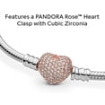 thumbnail image 5 of Pandora Moments Women's Sterling Silver Snake Chain Charm Bracelet with Pave Heart Clasp, 5 of 10