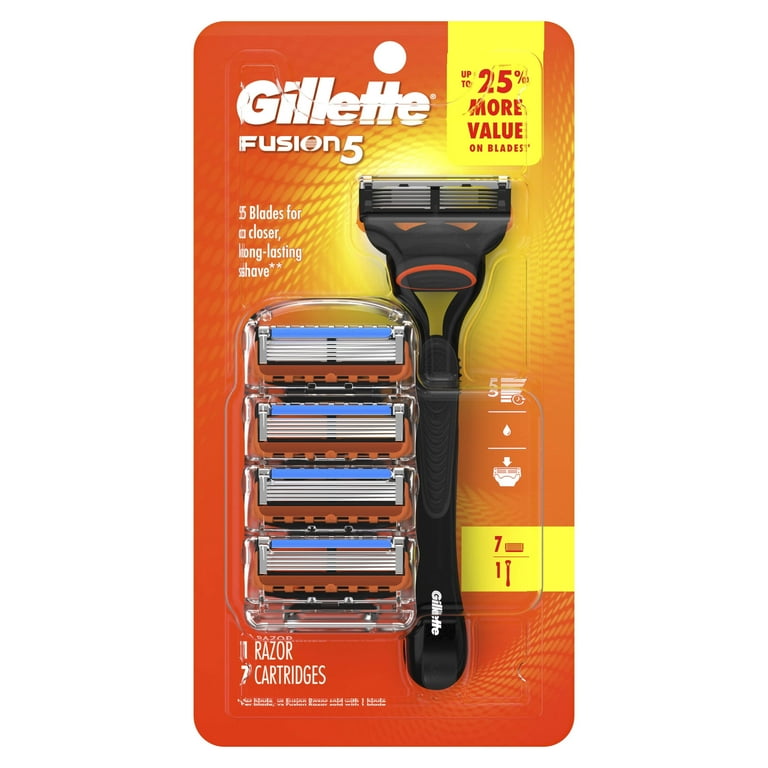 Gillette Fusion5 Razor for Men, 5 Blades, 1 Handle, 7 Blade