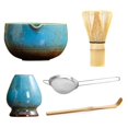 thumbnail image 1 of YSTIANN Premium 5-Piece Matcha Kit: Traditional Bamboo Whisk, Ceramic Bowl, Sifter & Stand – Complete Set for Authentic Japanese Tea – Perfect Gift for Newcomers & Connoisseurs(Brownish Blue), 1 of 7