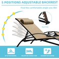 thumbnail image 3 of EROMMY 3 PCS Outdoor Lounge Chairs Set of 2 with Coffee Table, All-Weather Textiline Patio Recliner Chairs with 5 Adjustable Backrest for Patio Beach Yard Pool, 3 of 16
