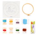 thumbnail image 1 of MasteelfCA 15cm Round Embroidery Base DIY Punch Embroidery Set Cloth Needles Wools Thread Accessories Embroidery Art Craft for Kids Home Gift Making (Windmill Style Pattern), 1 of 7