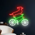 thumbnail image 2 of Handmadetneonsign Dachshund Bicycle Neon Sign, Dachshund Bicycle Led Sign, Bicycle Fan Club Decor, 2 of 5