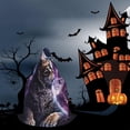 thumbnail image 6 of Honeii Purple Moon Cat Print Poncho Cape, Cloak Coat, Snuggly Hooded Wearable Blanket, Hooded Cape For Teenagers,Halloween Costumes-Small, 6 of 7