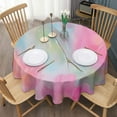 thumbnail image 3 of Colorful Floral Watercolor Pattern Round Tablecloth 60"x60",Wrinkle Wipeable Table Cloth for Kitchen Dining Room Picnic Patio Party, 3 of 6