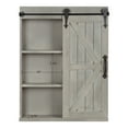 thumbnail image 4 of Kate and Laurel Cates Decorative Wood Wall Storage Bath Medicine Cabinet with Rectangle Mirror and Sliding Barn Door, 22 x 28, Rustic Gray, Farmhouse Decor for Wall Storage, 4 of 9