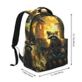 thumbnail image 2 of Honeii Tree Meditating Raccoon Print Backpack for Both Men and Women, Basic Bookbag for College, Work, or Travel,Rucksack Computer Bag-One Size, 2 of 5
