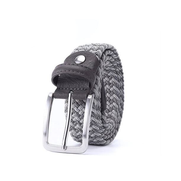 Cinturón trenzado Qarigey para hombre Unisex 120 cm gris y gris oscuro