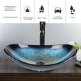 thumbnail image 5 of FULLWATT Boat Shape Bathroom Artistic Glass Vessel Sink Free Oil Rubbed Bronze Faucet and Pop-up Drain,Blue, 5 of 9