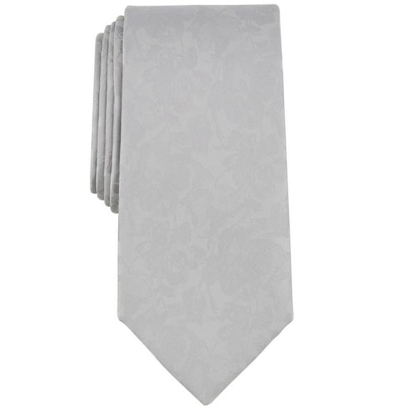 Michael Kors Men's Carman Classic Floral Tie Silver Necktie