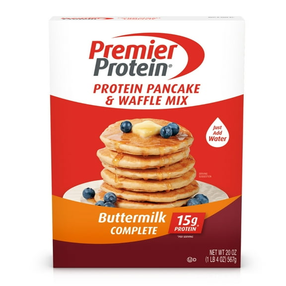 Pack of 2 Premier Protein 15g Protein Buttermilk Complete Pancake & Waffle Mix, 20 oz (Package May Vary)