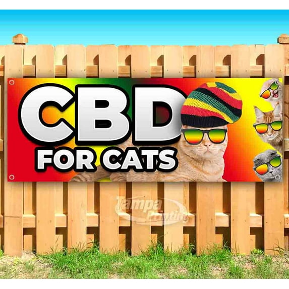 CBD For Cats 13 oz Vinyl Banner With Metal Grommets