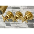 thumbnail image 3 of Kingston Brass KBX8137DX Concord Three-Handle Tub and Shower Faucet, Brushed Brass, 3 of 7